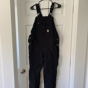 Carhartt Women's Relaxed Fit Black Overalls Size Medium